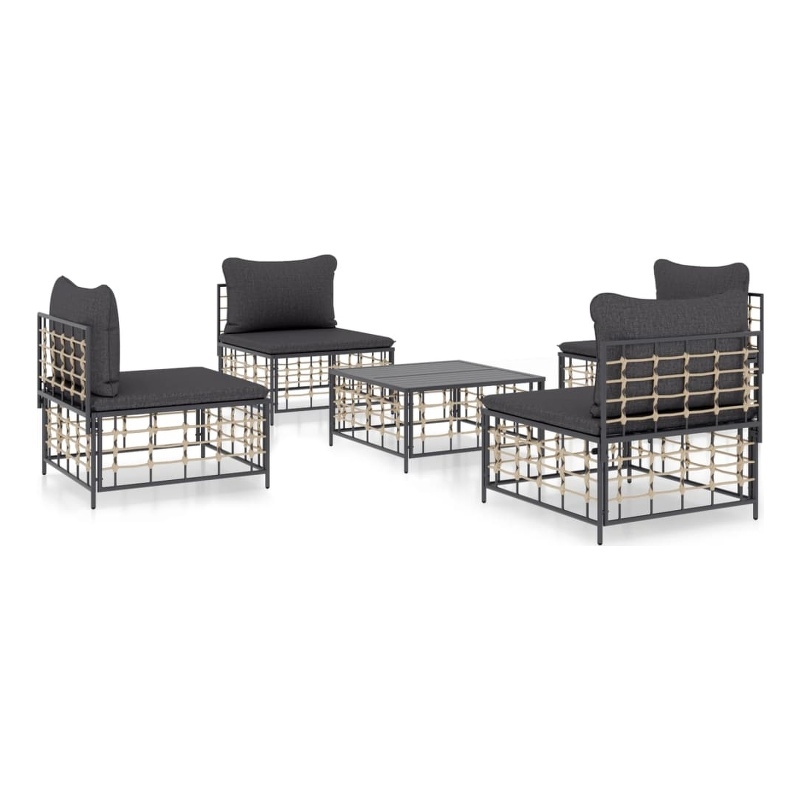 vidaXL Garden Lounge Set Set of 5 in Anthracite