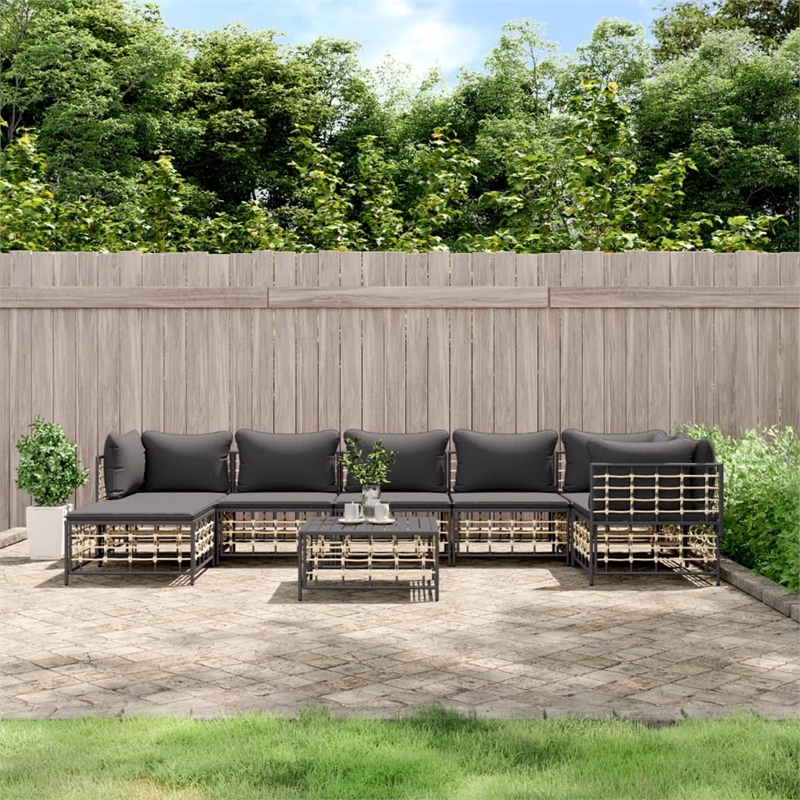 vidaXL Garden Lounge Set in Anthracite/Gray