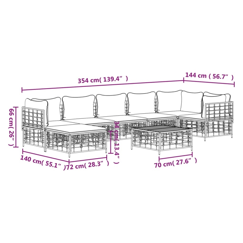 vidaXL Garden Lounge Set in Anthracite/Gray
