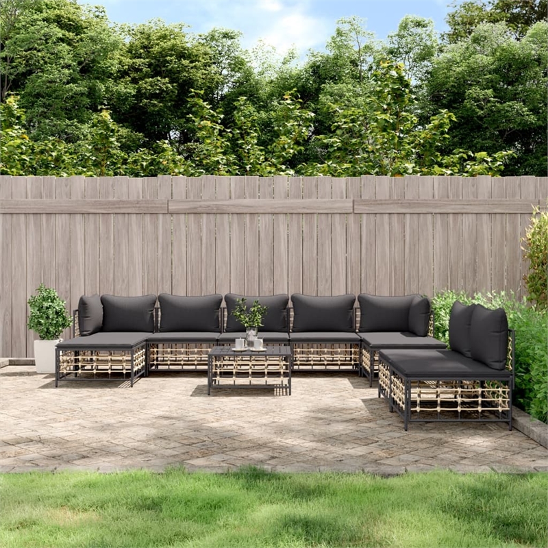 vidaXL Garden Lounge Set Set of 10 in Anthracite