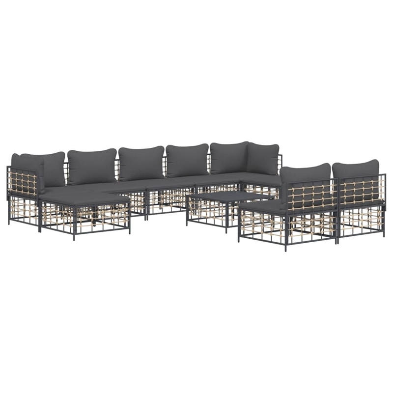 vidaXL Garden Lounge Set Set of 10 in Anthracite