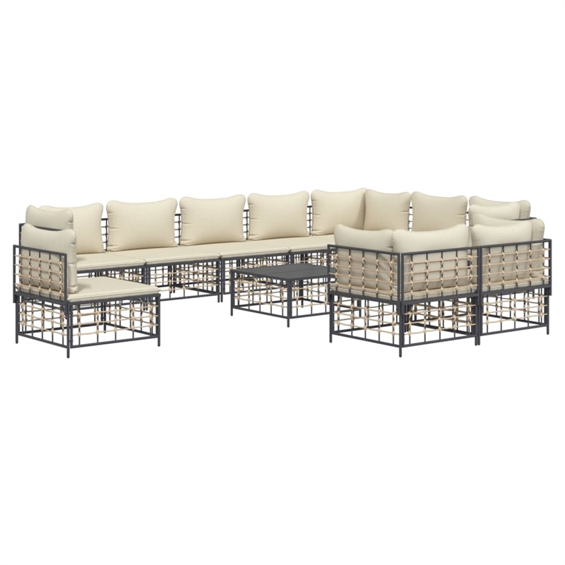vidaXL Garden Lounge Set Set of 11 in Anthracite