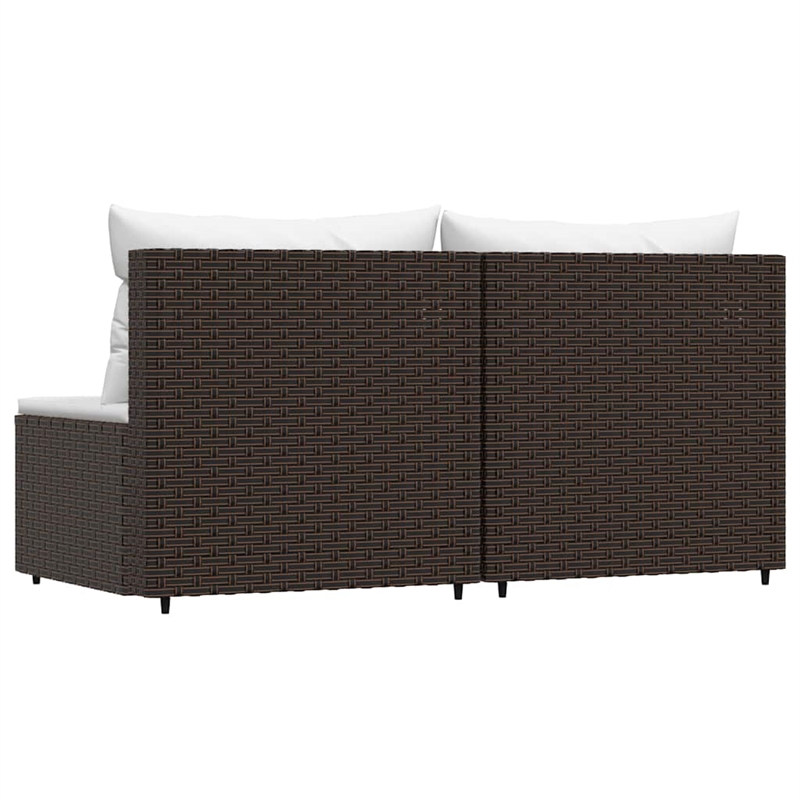vidaXL PE Rattan Medium Modular Patio Middle Sofa in Brown