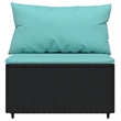 vidaXL Patio Lounge Set in Black & Water Blue