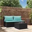 vidaXL PE Rattan Powder-Coated Steel & Tempered Glass Patio Lounge Set in Black