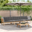 vidaXL Solid Acacia Wood & Polyester Pallet Sofa Set in Grey & Natural Wood