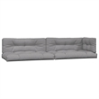 vidaXL Solid Acacia Wood & Polyester Pallet Sofa Set in Grey & Natural Wood