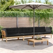 vidaXL Pallet Sofa Set Acacia Wood & Black Cushions