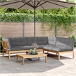 vidaXL Solid Acacia Wood & Polyster Fabric Pallet Sofa Set in Grey
