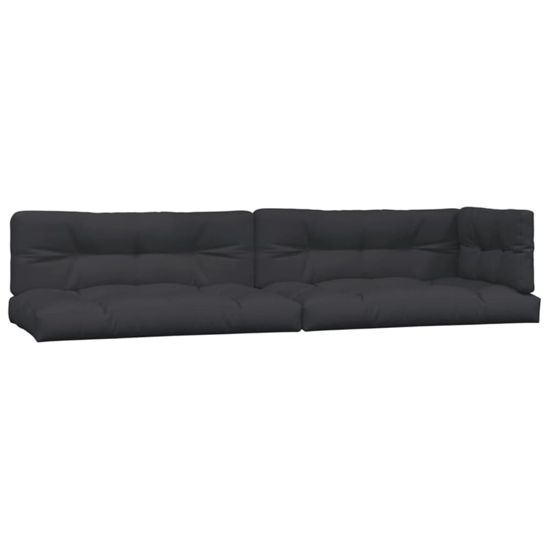 vidaXL Pallet Sofa Set in Natural Wood & Black