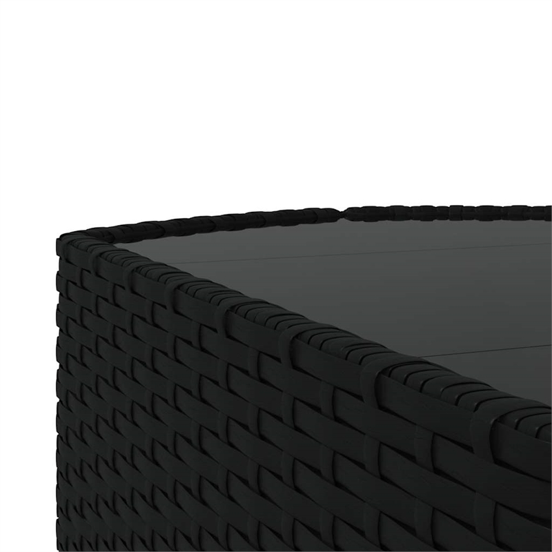 vidaXL Patio Lounge Set in Black & Water Blue