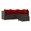 vidaXL Patio Lounge Set in Brown And Cinnamon Red