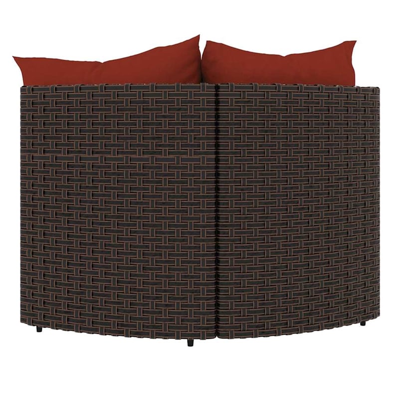 vidaXL Patio Corner Sofa in Brown And Cinnamon Red