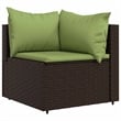 vidaXL PE Rattan Medium Adjustable Feet Patio Corner Sofa in Brown