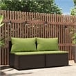 vidaXL Patio Middle Sofa in Brown & Green