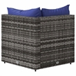 vidaXL PE Rattan & Powder-Coated Steel & Polyester Patio Corner Sofa in Gray
