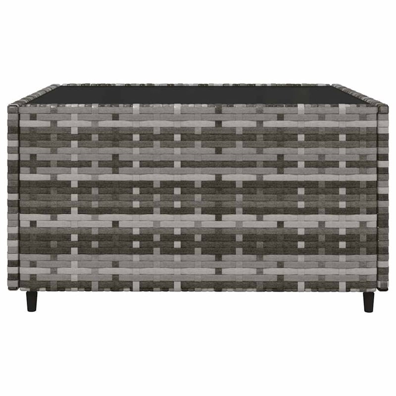 vidaXL Patio Lounge Set in Gray PE Rattan Standard Adjustable Feet