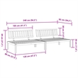 vidaXL Solid Acacia Wood Pallet Middle Sofa in Natural Wood