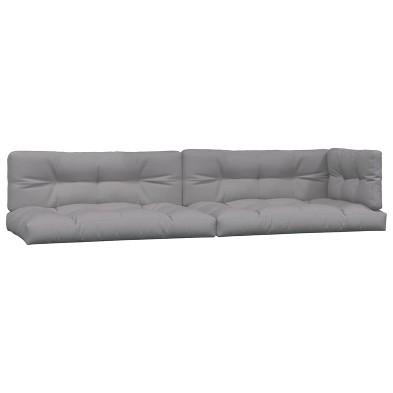vidaXL Solid Acacia Wood & Polyester Pallet Sofa Set in Grey & Natural Wood