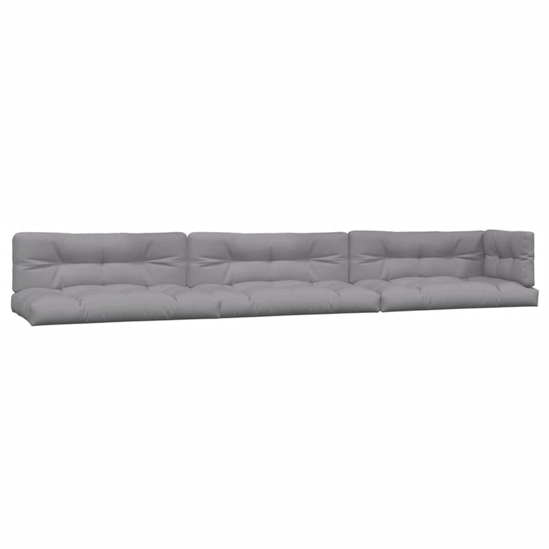 vidaXL Solid Acacia Wood & Polyester Pallet Sofa Set in Grey & Natural Wood