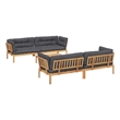 vidaXL 5 Piece Solid Acacia Wood Patio Pallet Sofa Set w/ Cushions in Anthracite