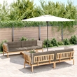 vidaXL Solid Acacia Wood Pallet Sofa Set in Taupe with Polyester Cushions
