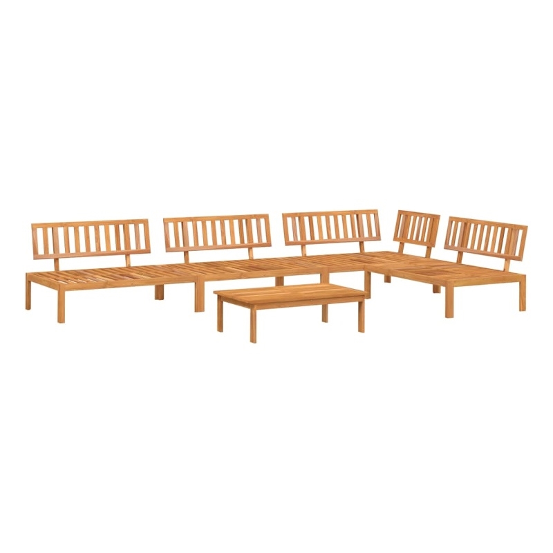 vidaXL 5 Piece Solid Acacia Wood Pallet Sofa Set in Natural Wood