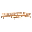vidaXL 5 Piece Solid Acacia Wood Pallet Sofa Set in Natural Wood