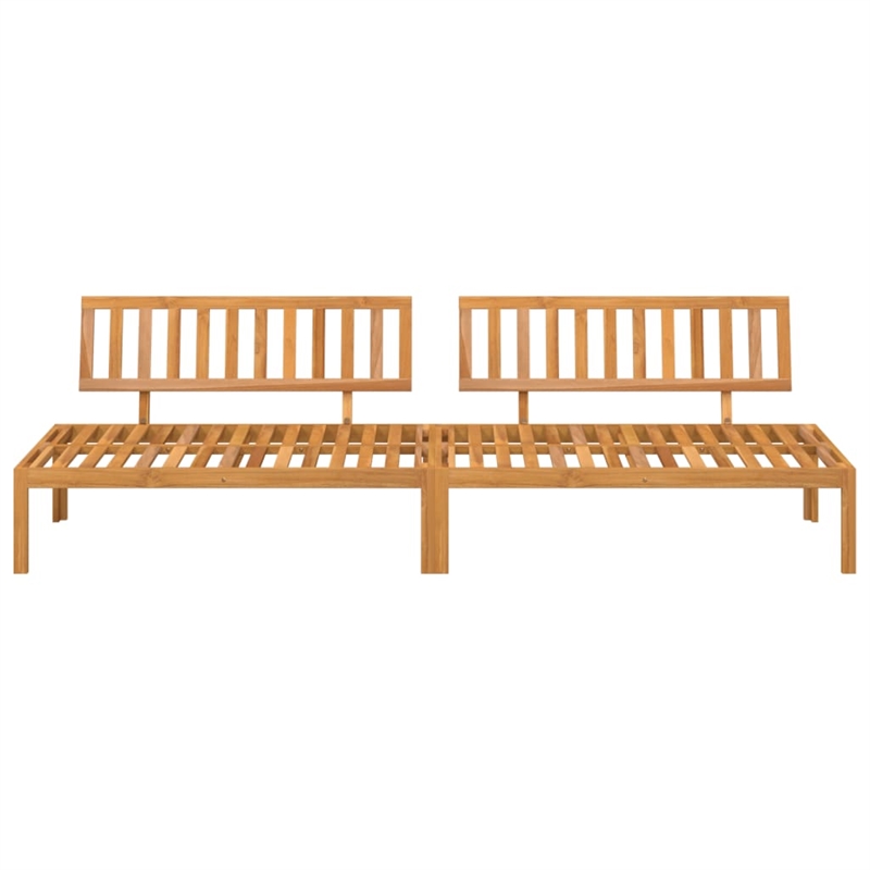 vidaXL Solid Acacia Wood Medium Garden Pallet Middle Sofa in Natural Wood