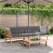 vidaXL Pallet Corner Sofa in Grey Cushion And Natural Wood