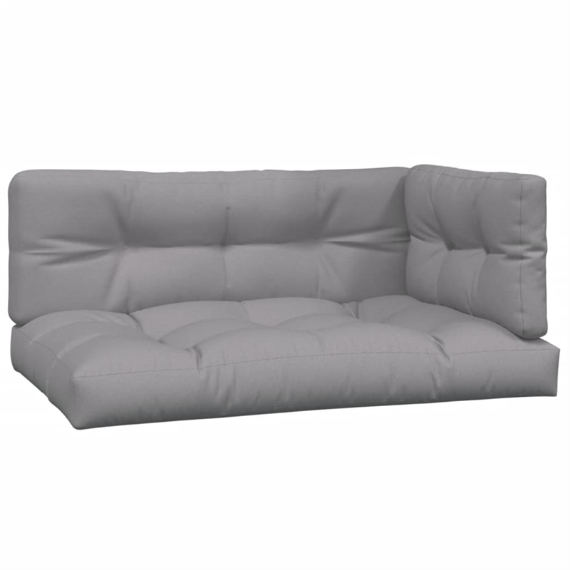 vidaXL Pallet Corner Sofa in Grey Cushion And Natural Wood