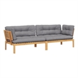 vidaXL Pallet Corner Sofa in Grey Cushion And Natural Wood