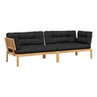 vidaXL Acacia Wood Medium Modular Pallet Corner Sofa in Natural Wood