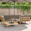 vidaXL Solid Acacia Wood & Polyester Pallet Sofa Set in Natural Wood & Taupe