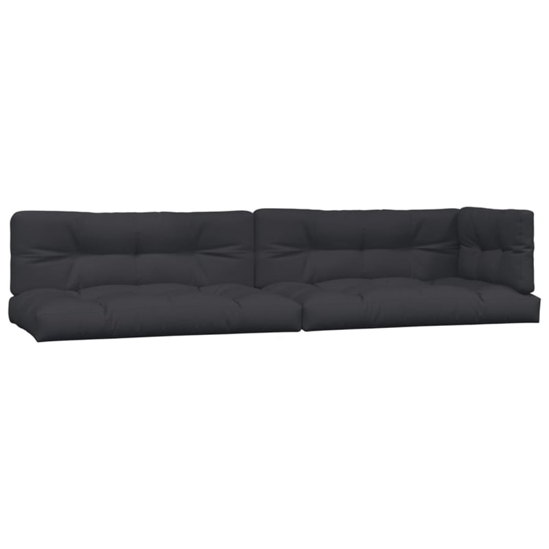 vidaXL Acacia Wood & Polyester Large Modular Pallet Sofa Set in Black & Brown