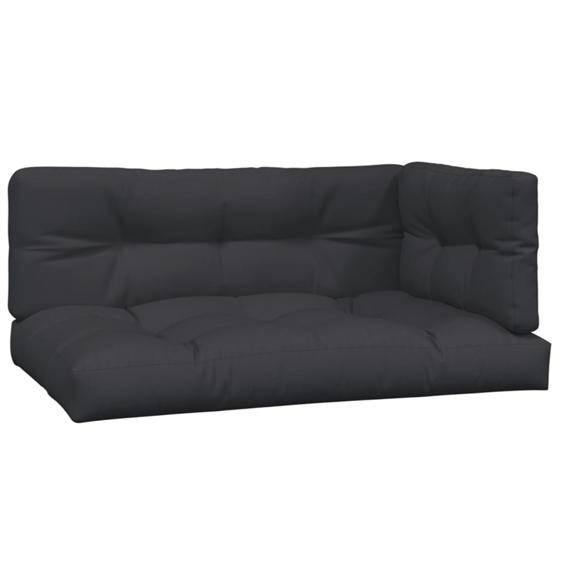 vidaXL Solid Acacia Wood 4 Piece Patio Pallet Sofa Set With Black Cushions
