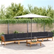 vidaXL Solid Acacia Wood Large with Cushions Pallet Sofa Set in Anthracite