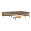 vidaXL 5 Piece Patio Pallet Sofa Set in Taupe & Natural Wood Brown