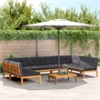 vidaXL Solid Acacia Wood Large With Cushions Pallet Sofa Set in Anthracite