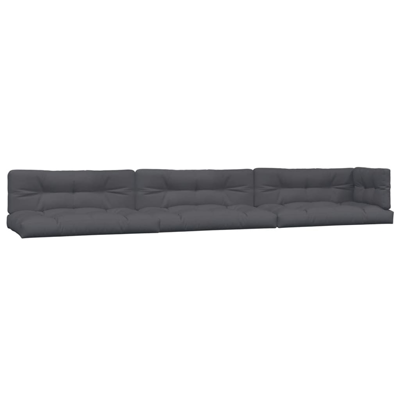 vidaXL Solid Acacia Wood Large With Cushions Pallet Sofa Set in Anthracite