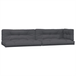 vidaXL Solid Acacia Wood Large With Cushions Pallet Sofa Set in Anthracite