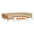vidaXL Solid Acacia Wood Large Patio Pallet Sofa Set in Natural Wood