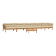 vidaXL 6 Piece Patio Pallet Sofa Set in Natural Wood With Beige Cushions