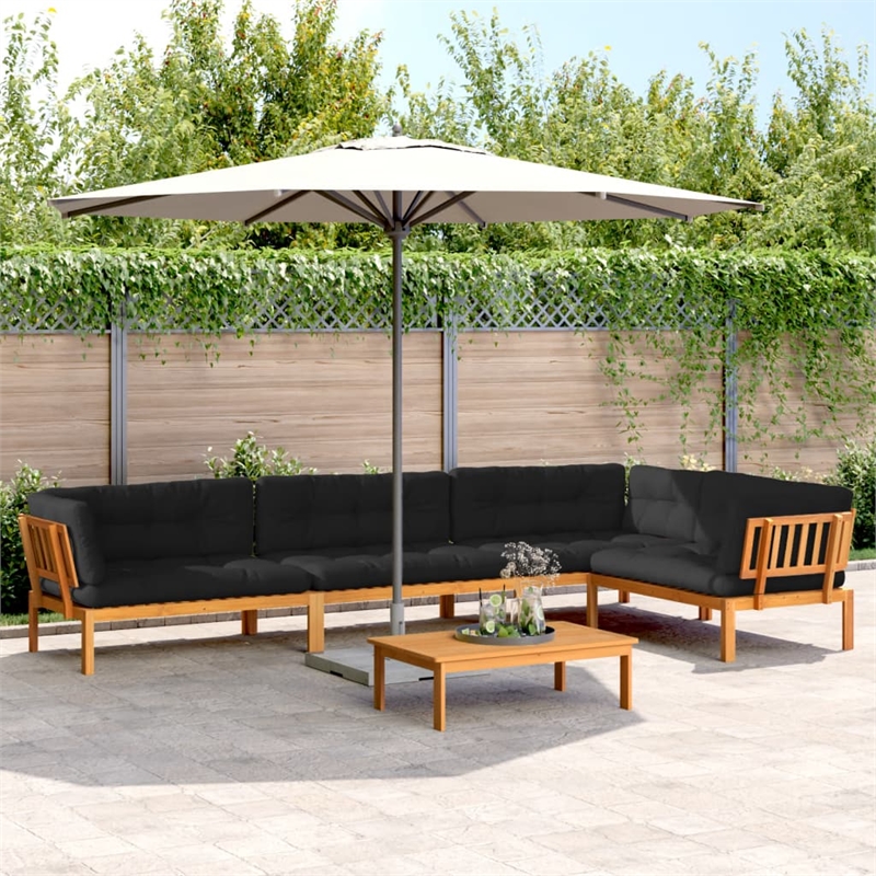 vidaXL 5 Piece Patio Pallet Sofa Set in Natural Wood