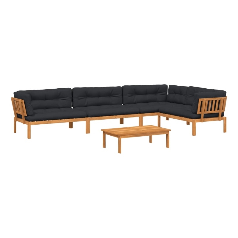 vidaXL 5 Piece Patio Pallet Sofa Set in Natural Wood