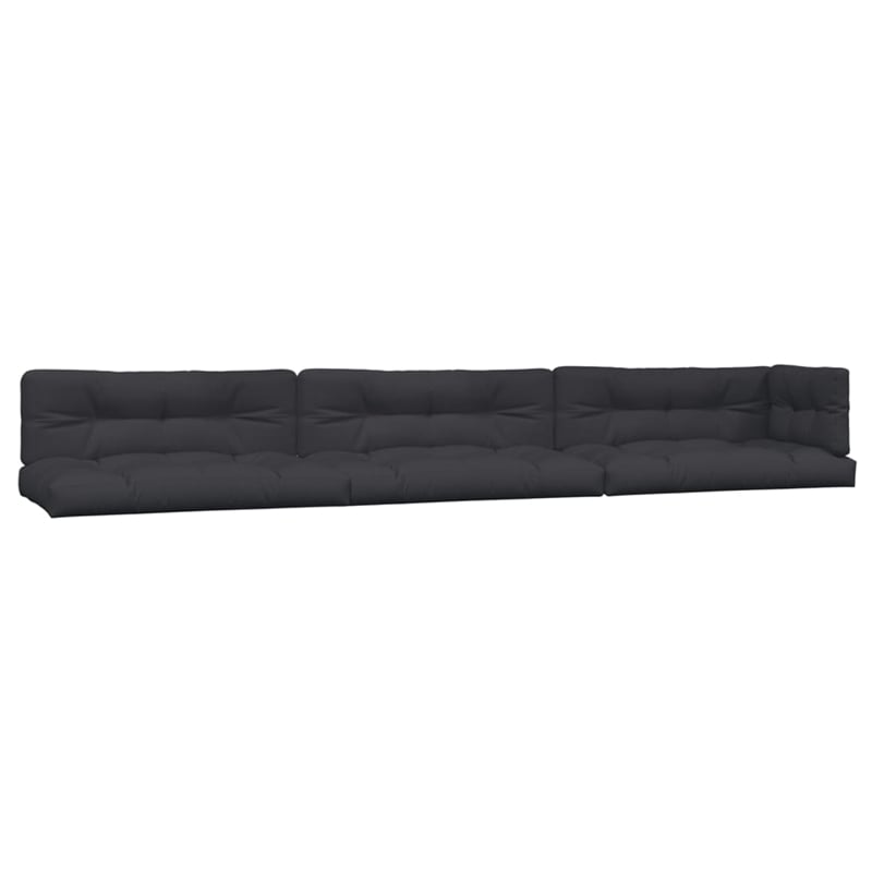 vidaXL 6 Piece Solid Acacia Wood Patio Pallet Sofa Set With Black Cushions