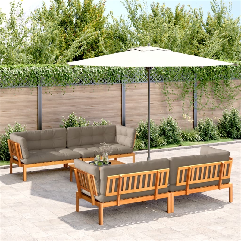 vidaXL Patio Pallet Sofa Set in Taupe & Natural Wood
