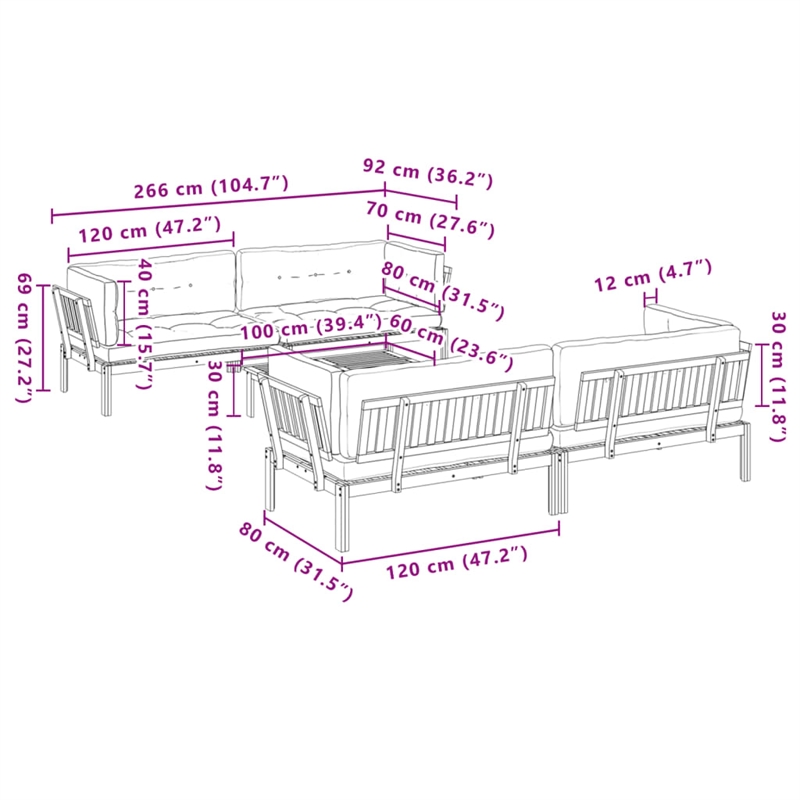 vidaXL Patio Pallet Sofa Set in Taupe & Natural Wood