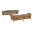 vidaXL Patio Pallet Sofa Set in Taupe & Natural Wood