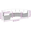 vidaXL Half-Round PE Rattan Large Patio Sofa in Grey